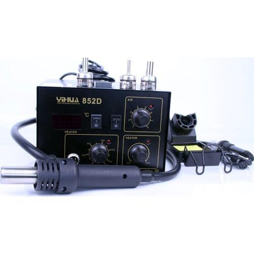 YIHUA 852D 2 In 1 Soldering Station (Diaphragm Pump) Rework Soldering Station with hot air gun and solder iron 220V 110V