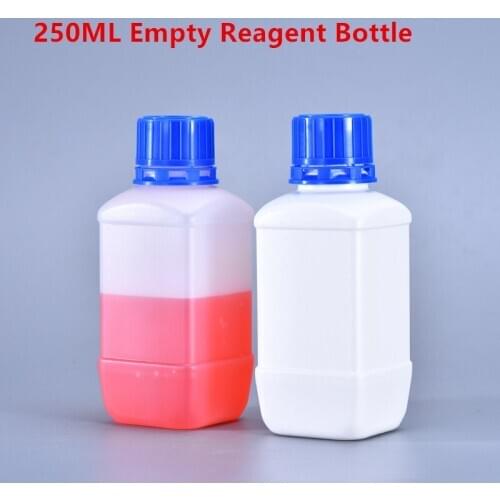 UMETASS Empty 250ML plastic square bottle for chemical reagent Narrow mouth Liquid refillable bottles 10PCS/lot