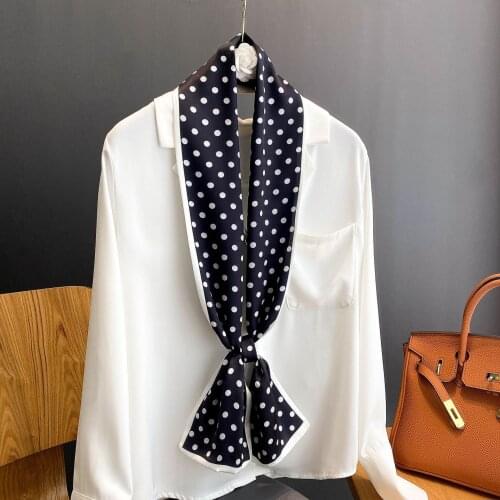 Luxury Brand Silk Scarf Women Satin Soft neckerchife 2021 Hijab Head Female Foulard Print Scarves Shawl Bandanna Handkerchief