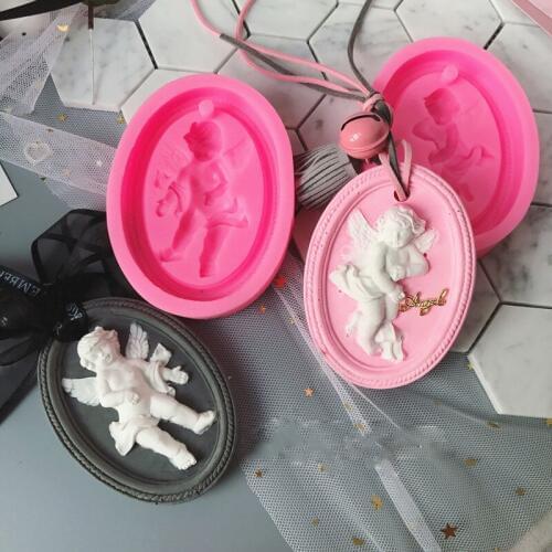 Silicone Mold Fondant Molds Two Styles Angels Baby Mould Silicone Forms Chocolate Cake Decoration Aroma Stone Moulds PRZY 001