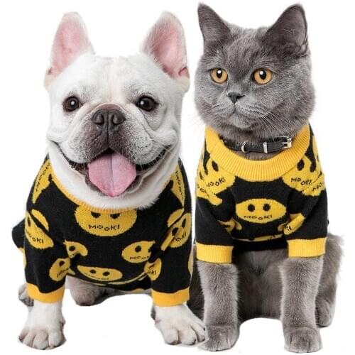 Pet Dog Clothes Winter French Bulldog Clothing for Dogs Smile Dog Sweater Pet Coat for Dog Chihuahua Clothes Pug Ropa Perro