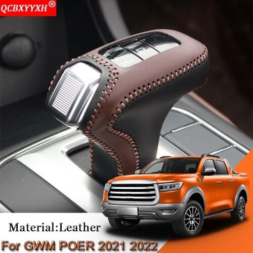 Car Styling DIY Car Automatic Transmission Shift Leather Case Cover Car Protection Accessories For Great Wall GWM POER 2021 2022