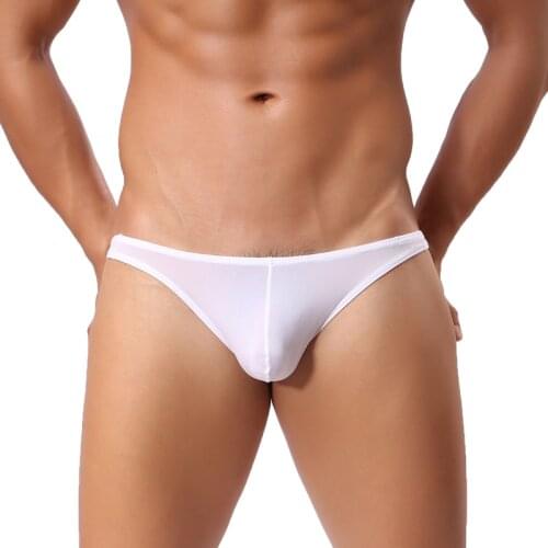 New Arrival Brand Underwear Men Sexy Briefs Bikini Ice Silk Thongs Jockstrap Men Underwear Nylon Penis Pouch Underwear Shorts