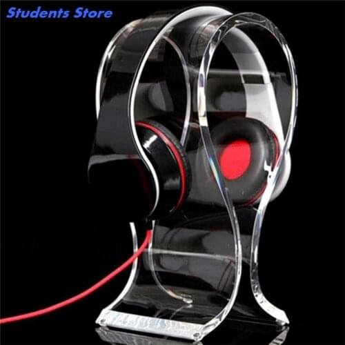 U Shape Acrylic Headphone Stand Earphone Hanger Display Shelf Desk Portable Earphone Bracket Accessories