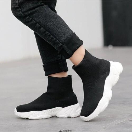 Spring children casual shoes male female sneaker child high elastic foot wrapping snow boots kids knitted socks shoes baby shoes