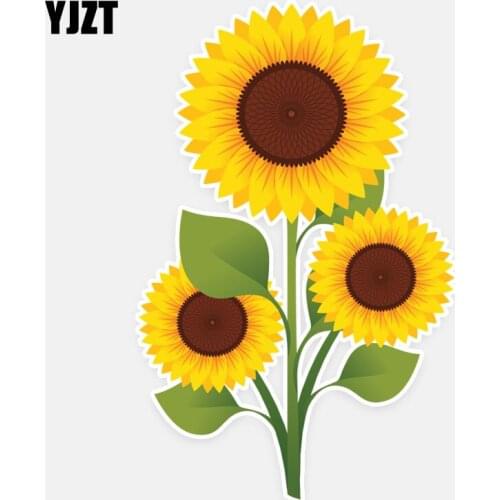 YJZT 8.8*13.9CM Coolest Sunflower Decor Colored Car Stickers High Quality Personalized 11A0727