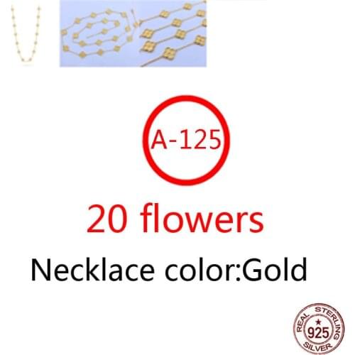 A125 20 flower 925 sterling silver necklace personality fashion style four leaf flower clover high-end style new jewelry