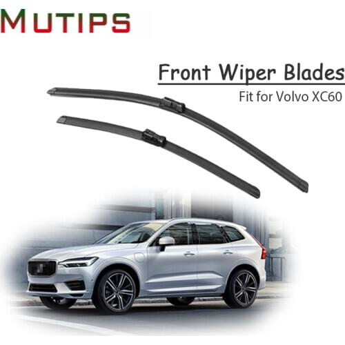 1Set Rubber Car Front Wiper Blade Kit For Volvo XC60 2016 2015 2014 2013-2008 Windscreen Original Insert Strip Auto Accessories