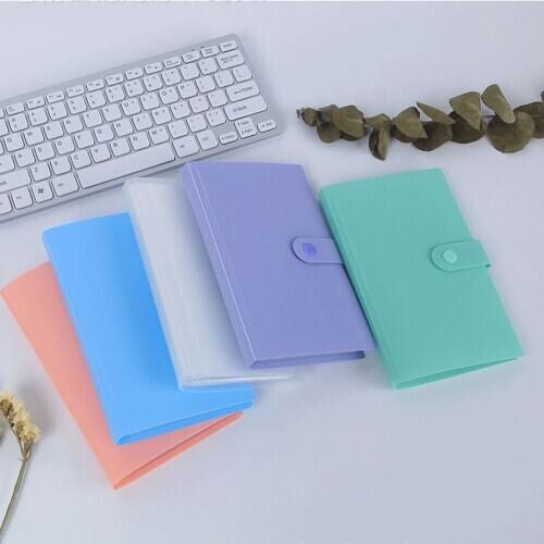 1 Pcs Transparent ID Credit Card Holder 5 Colors 240Pc Candy Color Small Fresh Loose Leaf Business Card Booklet