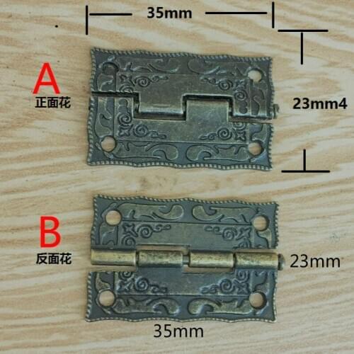10pcs Box Hinges Bronze Cabinet Door Drawer cupboard Decoration Vintage Hinge Furniture Hardware Jewelry Wood Box Zinc Alloy