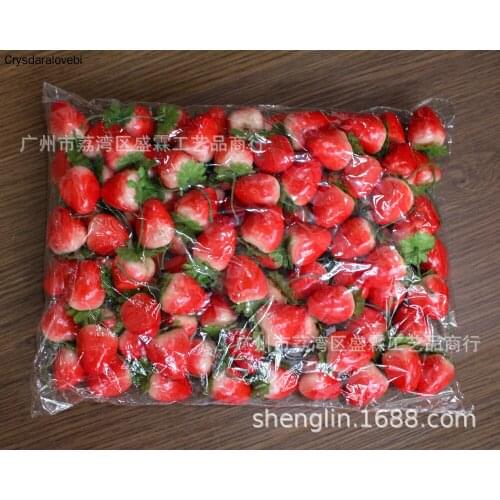 100pcs Artificial Fruit Fake Strawberry Plastic Simulation Strawberry Ornament Craft Photography Props Christmas Home Decor