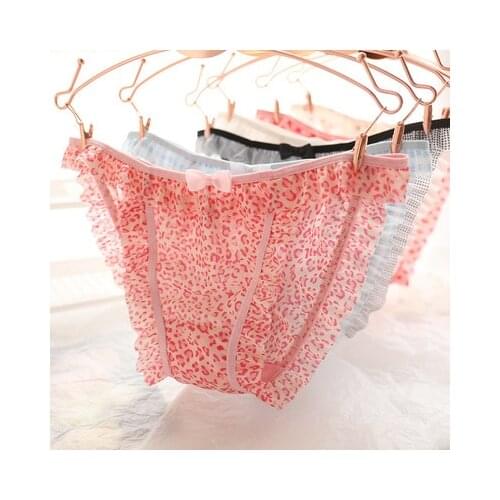 3pcs Girls Lace Panties G-String Lingerie Culotte Femme Low Waist Young Girl Thongs T-Back Female Mesh Underwear Girl