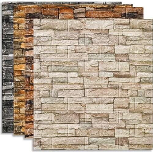 3D Brick PE Foam Wallpapers Retro Bar Restaurant Living Room Wall Decor Free DIY Self-adhesive Waterproof Panels Stickers