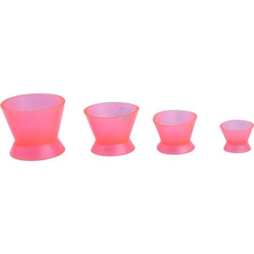 4 pcs Dental Lab Silicone Mixing pink Bowl Cup New Eco-friendly Medical Equipment Rubber Mixing Bowl Mixing