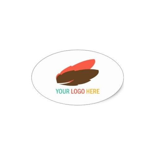 4x2cm Your company or business logo large promotional oval sticker