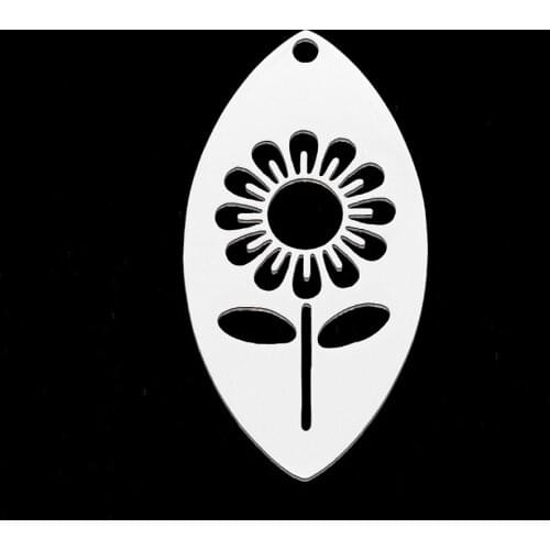 5pcs/lot 100% Stainless Steel Hollow Flowers DIY Earring Pendant Charm Wholesale Custom Charms Finding Supplies