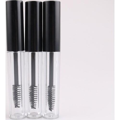 5pcs/Pack 10ml Empty Mascara Tube Eyelash Cream Vial/Liquid Bottle Sample Cosmetic Container with Leakproof Inner Black Cap