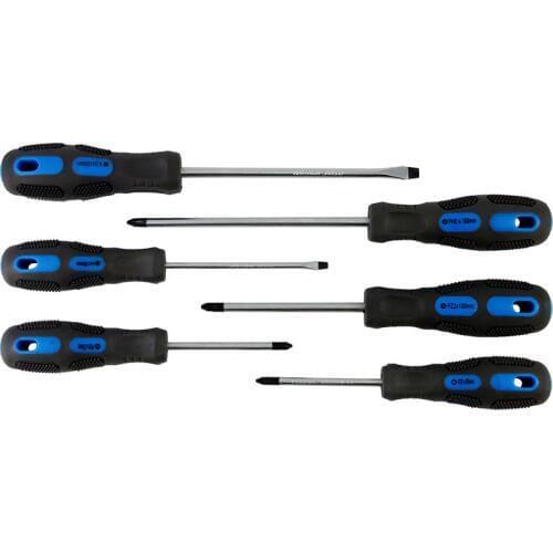 6pcs/set Pozidriv Slotted Phillips Screwdriver Set Multi-function Magnetic Screw-driver CR-V Bolt Driver Screw-driving Tools