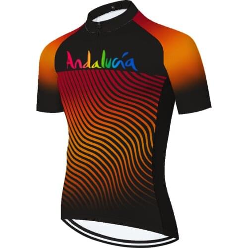 Andalucia Retro Cycling Maglia Uomo Ciclista Jersey Maillot Ropa 2021 Mallot Ciclismo Hombre Verano Camisa Ciclismo Masculina