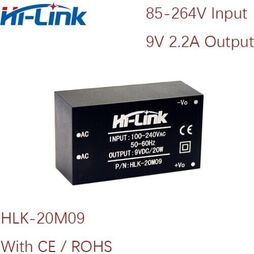 Free Ship 5pcs/lot 220V 110V to 9V 2.2A HLK-20M09 Shenzhen Hi-Link Manufacturer AC DC power supply