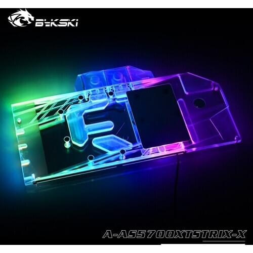 Bykski Gpu Water Block Use for ASUS ROG STRIX RX5700XT O8G GAMING/Full Cover Copper Radiator Block/3PIN 5V A-RGB/4PIN 12V RGB
