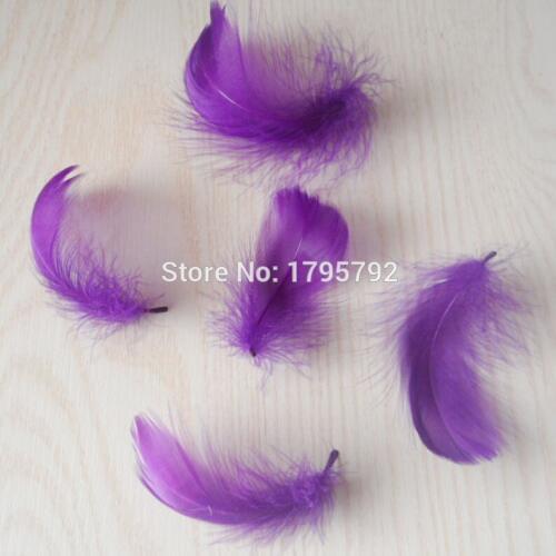 Cheap! 25 pcs Purple color 5-8cm goose feathers plumas for wedding hat hair accessories crafts making decoration