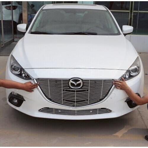 For mazda3 axela 2014 2015 2016 High quality Aluminum Front Grille Around Trim Racing Grills Trim Car-styling