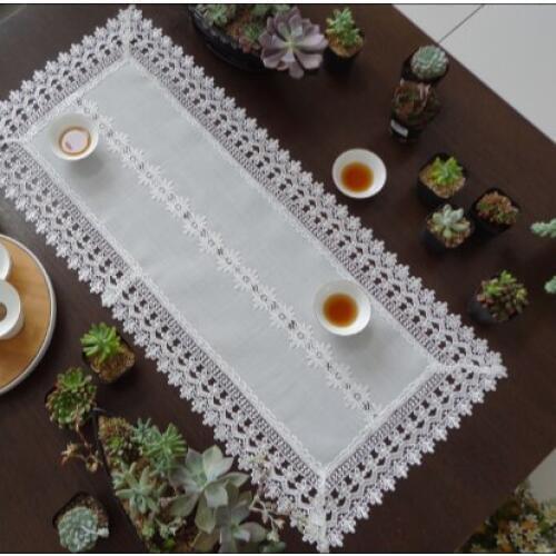 39*85cm Elegant Embroidery Table Runner Pastoral Fabric Tea tablecloth, Luxury Table mat table Cover for decoration