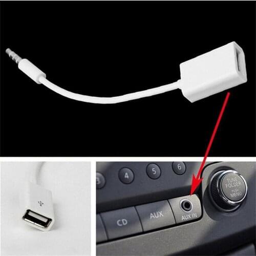 USB 2.0 Female To 3.5mm Male Plug AUX Audio Adapter Cable Car U Disk Music Automatic Player Conversion Line For Car Audio