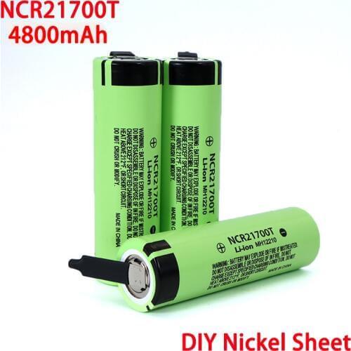 3.7V NCR21700T 4800mAh li-lon battery 15A 5C Rate Discharge ternary Electric car lithium batteries DIY Nickel sheets