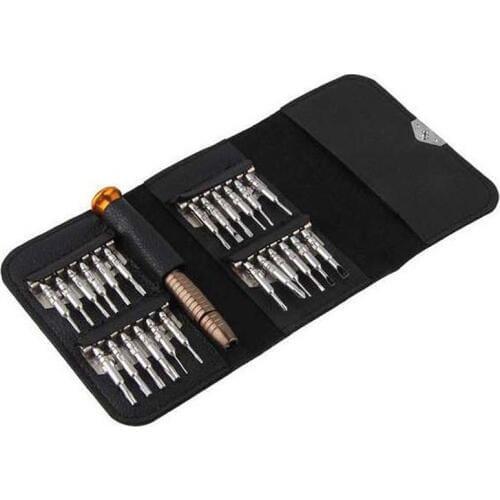 25-in-1 Multifunction Screwdriver Combination Leather Package Phone Notebook Disassemble Repair Tools