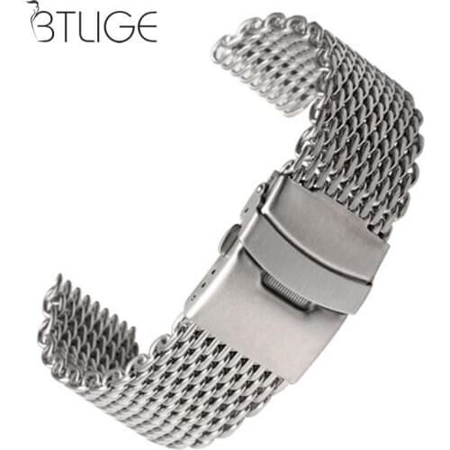 Fashion Steel Color Watch Strap High-end Milan Mesh Weaving Double Snap Strap