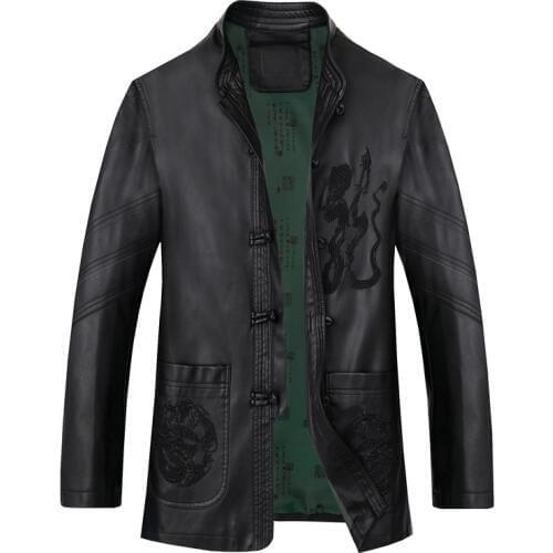M-4xl tang Costume Spring Autumn Brand Pu Leather Jacket Men R Casual Mens Jackets Solid Clothes Elastic Motorcycle Outerwear