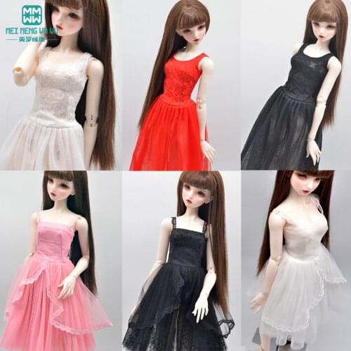 BJD Doll clothes 58-60CM 1/3 Fashion DD SD Dolls toys Ball Jointed Doll Fashion lace dress Black, white, pink, red
