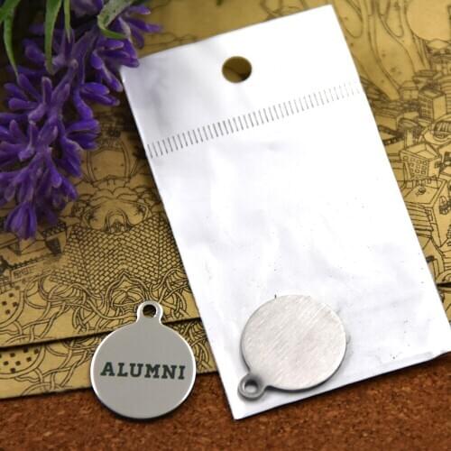 20pcs--stainless steel charms"ALUMNI"5 style for choosing DIY Charms pendants