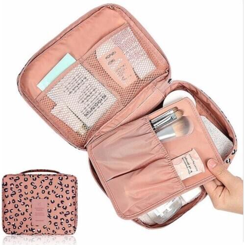Portable Cosmetic Makeup Bag Waterproof Toiletry Travel Makeup Cosmetic Wash Toothbrush Pouch Nylon Fabric Organizer Bag 20#28