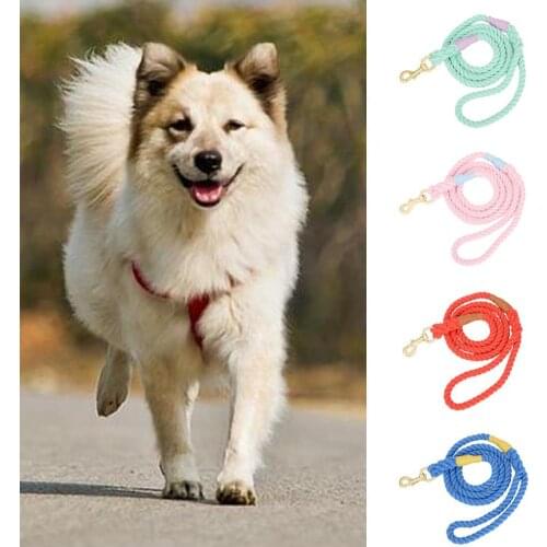 Pet Leash Solid Color Bite Resistant Woven Pet Dogs Traction Rope for Outdoor