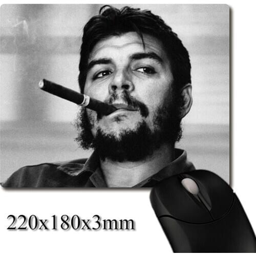 Che Guevara smoking cigar close up printed Heavy weaving anti-slip rubber pad office mouse pad Coaster Party favor 220x180x3mm