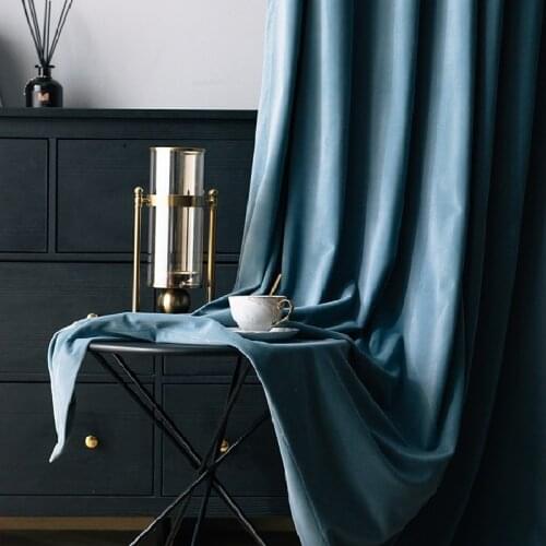 Light Luxury Nordic Mink Velvet Curtains for Living Room Bedroom Simple Blackout Flannel Valance Curtain Home Decoration Custom