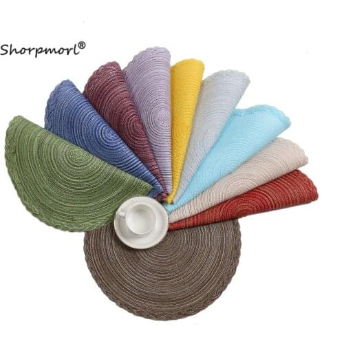 2021 Cotton Gauze Dining Table Placemat Home Decorative Eco-friendly Nordic Style Coffee Coaster Pad Mats Diameter 38CM