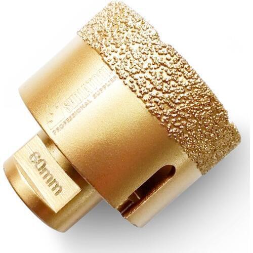 SHDIATOOL 60mm Vacuum brazed diamond drilling bits granite marble Crown M14 Thread drill bits porcelain tile diamond hole saw