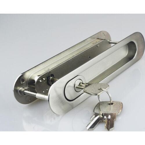 Kirsite Ellipse Door latch lock Kitchen balcony Door lock indoor Folding door lock Push and pull Moving door lock