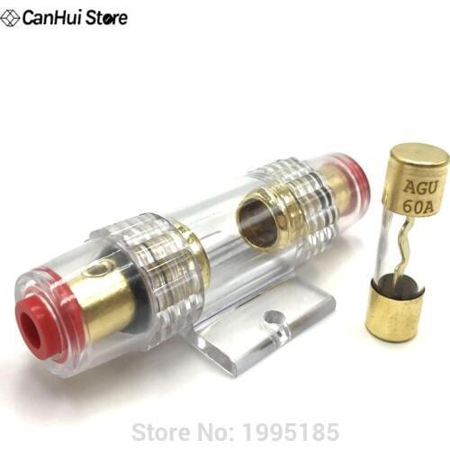 DC 12V Car Audio Refit Fuse Holder 8 Gauge 60A Car Stereo Audio Circuit Breaker Inline Fuse Sound Horn Fuse Automobile Insurance