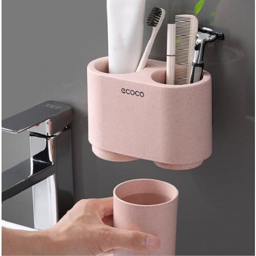Bathroom Shelf Wall Mounted Toothbrush Holder Toothpaste Squeezer Toothbrush Toothpaste Storage Rack Bathroom Accessories
