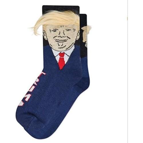 Funny Trump Socks Hair U.S. Trump Socks Yellow Wig Net Celebrity Spoo Pop Socket Pop Socket Yeezy Men CN(Origin)