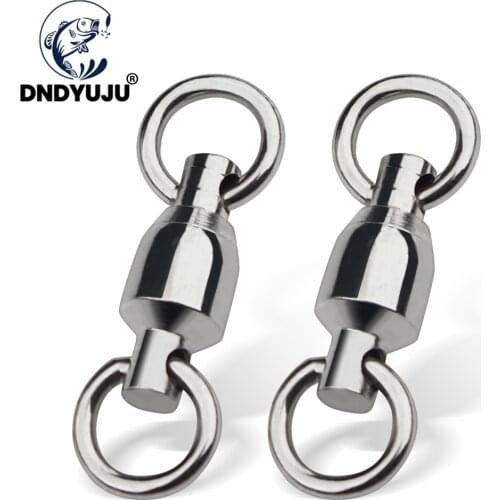 10/20pcs Stainless Steel Fishing Tackle Ball Bearing Swivel With Soild Ring Fishing Accessories Fishhook Accessory