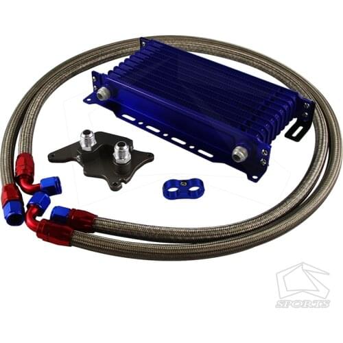 10 Row AN10 Oil cooler w/Bracket+Adapter Hose Kit Fits For BMW Mini Cooper S R56