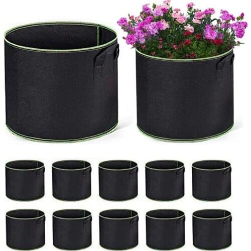 Grow Bags 20 Pack Heavy Duty Aeration Fabric Pots Thickened Nonwoven Fabric Pots Plant Grow Bags