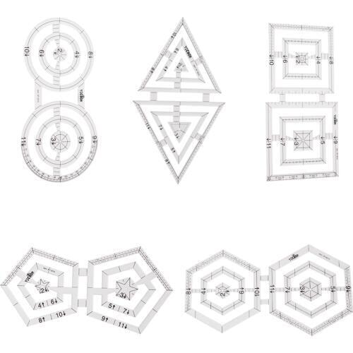 3,5,6pcs Rulers Transparent Acrylic Material Patchwork Ruler School Student Office Stationery Gifts Quilting Quilting Ruler Tool
