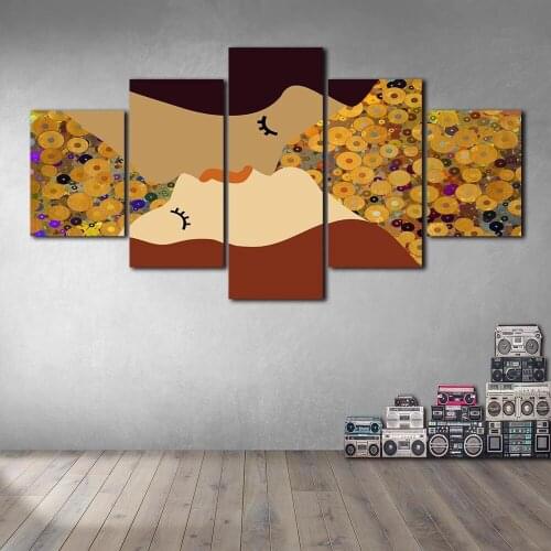 HD Prints Abstract Canvas Painting 5 Pcs Kiss Poster Picture Modern Wall Art for Living Room Home Decoration No Framework Modern